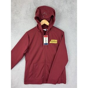 Central Michigan Chippewas Hoodie Sweatshirt Mens Large Red NCAA Clique Zip New